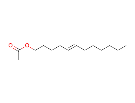 Molecular Structure of 16676-97-4 (Acetic acid [(E)-5-dodecene]-1-yl ester)