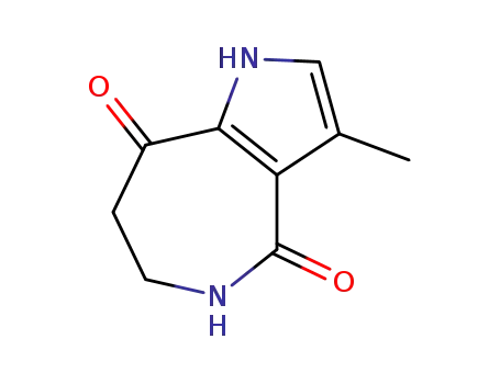 Molecular Structure of 191591-66-9 (Pyrrolo[3,2-c]azepine-4,8(1H,5H)-dione, 6,7-dihydro-3-methyl- (9CI))