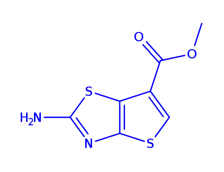 Molecular Structure of 192879-29-1 (2-AMINO-THIENO[2,3-D]THIAZOLE-6-CARBOXYLIC ACID METHYL ESTER)