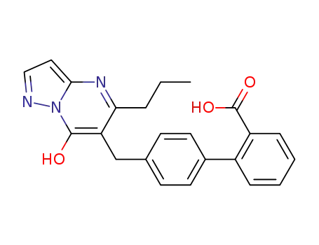 Molecular Structure of 167375-28-2 (6-((2'-Carboxybiphenyl-4-yl)methyl)-7-hydroxy-5-propylpyrazolo(1,5-a)pyrimidine)