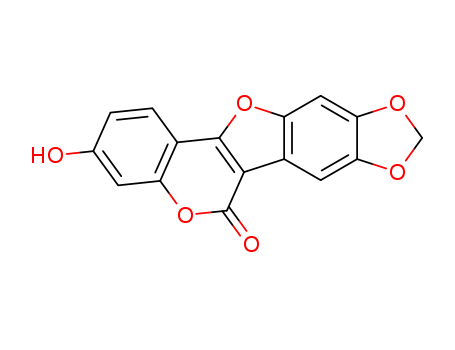 1983-72-8,MEDICAGOL,6H-[1,3]Dioxolo[5,6]benzofuro[3,2-c][1]benzopyran-6-one,3-hydroxy- (8CI,9CI); Furo[2,3-f]-1,3-benzodioxole-7-carboxylic acid,6-(2,4-dihydroxyphenyl)-, d-lactone (7CI);3-Hydroxy-6H-[1,3]dioxolo[5,6]benzofuro[3,2-c][1]benzopyran-6-one;7-Hydroxy-11,12-(methylenedioxy)coumestan; 7-Hydroxy-5',6'-methylenedioxybenzofurano[3',2':3,4]coumarin; Medicagol