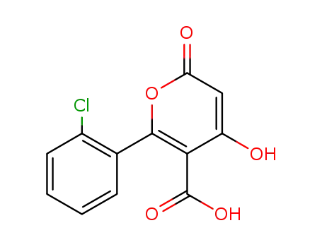Molecular Structure of 16801-03-9 (2-(2-chlorophenyl)-6-hydroxy-4-oxo-4H-pyran-3-carboxylic acid)