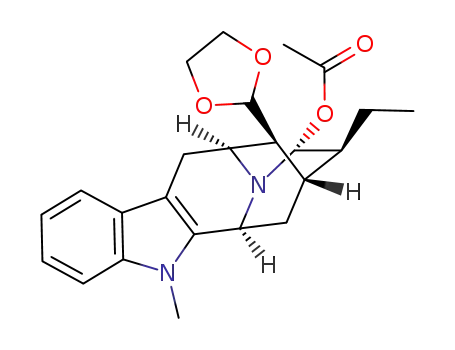 Molecular Structure of 210533-30-5 (21-O-acetylajmalal A ethylene acetal)
