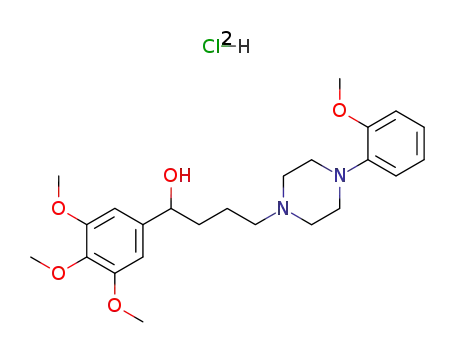 Molecular Structure of 16785-29-8 (4-[4-(2-methoxyphenyl)piperazin-1-yl]-1-(3,4,5-trimethoxyphenyl)butan-1-ol dihydrochloride)