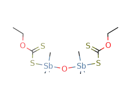 Molecular Structure of 140405-09-0 ({(CH<sub>3</sub>)3SbS<sub>2</sub>COC<sub>2</sub>H<sub>5</sub>}2O)