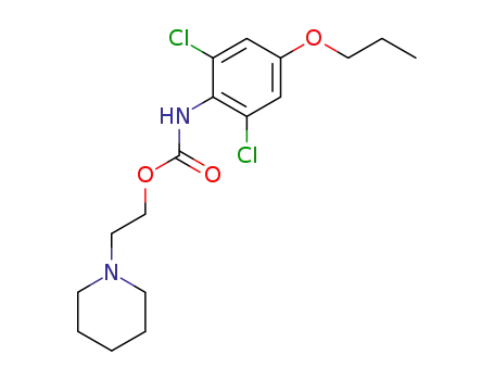 Molecular Structure of 16770-89-1 (2-(piperidin-1-yl)ethyl (2,6-dichloro-4-propoxyphenyl)carbamate)