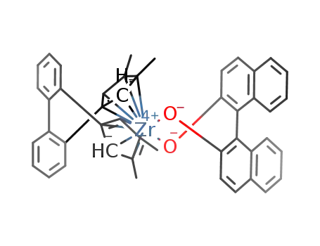 Molecular Structure of 198491-04-2 ((R)-BIPHENYL-(3,4-DIMETHYL-1-CYCLOPENTADIENYL)-ZIRCONIUM(IV)-(R)-(1,1'-BINAPHTHYL-2))
