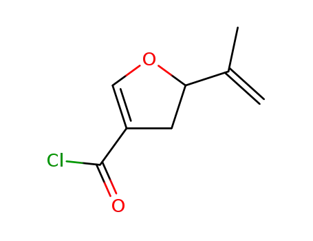 Molecular Structure of 198023-76-6 (3-Furancarbonyl chloride, 4,5-dihydro-5-(1-methylethenyl)- (9CI))