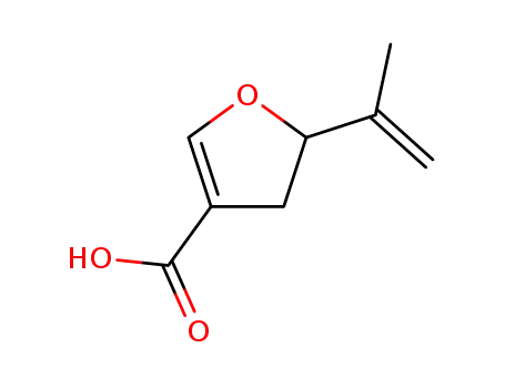 Molecular Structure of 198023-66-4 (3-Furancarboxylicacid,4,5-dihydro-5-(1-methylethenyl)-(9CI))
