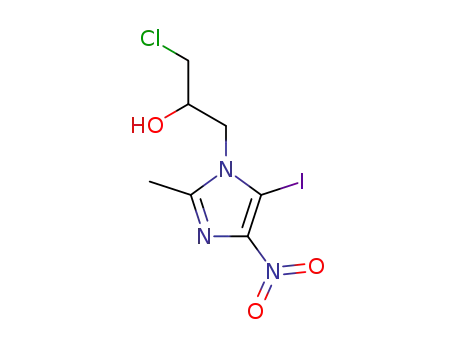 Molecular Structure of 16781-80-9 (1-chloro-3-(5-iodo-2-methyl-4-nitro-1H-imidazol-1-yl)propan-2-ol)
