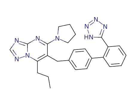 2-PROPYL-4-PYRROLIDIN-1-YL-3-[[4-[2-(2H-TETRAZOL-5-YL)PHENYL]PHENYL]METHYL]-1,5,7,9-TETRAZABICYCLO[4.3.0]NONA-2,4,6,8-TETRAENE