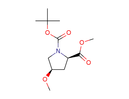 Molecular Structure of 200184-86-7 (1,2-PYRROLIDINEDICARBOXYLIC ACID, 4-METHOXY-, 1-(1,1-DIMETHYLETHYL) 2-METHYL ESTER, (2R,4R)-)