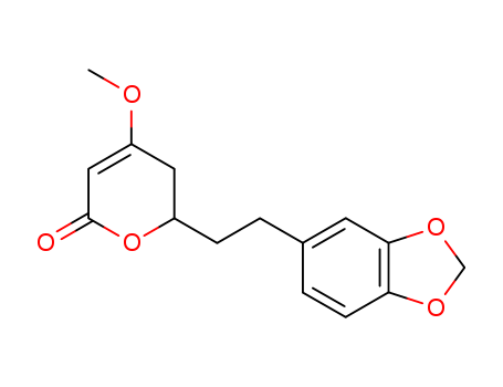 2H-Pyran-2-one,6-[2-(1,3-benzodioxol-5-yl)ethyl]-5,6-dihydro-4-methoxy-, (6S)-
