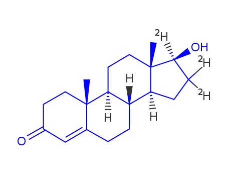 Molecular Structure of 77546-39-5 (TESTOSTERONE-16,16,17-D3)