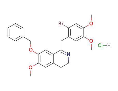 Molecular Structure of 17138-37-3 (7-(benzyloxy)-1-(2-bromo-4,5-dimethoxybenzyl)-6-methoxy-3,4-dihydroisoquinoline)