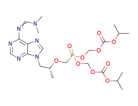 (R)-N<sub>4</sub>-dimethylaminomethylideno-9-(2-phosphonomethoxypropyl)adenine bis(isopropyloxycarbonyloxymethyl) ester
