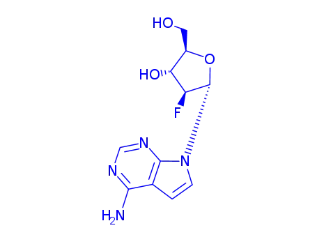 Molecular Structure of 169516-61-4 (4-AMino-7-(2-deoxy-2-fluoro-beta-D-arabinofuranosyl)-7H-pyrrolo[2.3-d]pyriMidine)