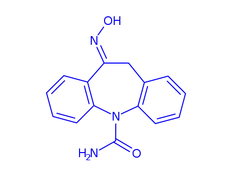 Molecular Structure of 461670-31-5 (10,11-dihydro-10-hydroxyimino-5H-dibenz[b,f]azepine-5-carboxamide)