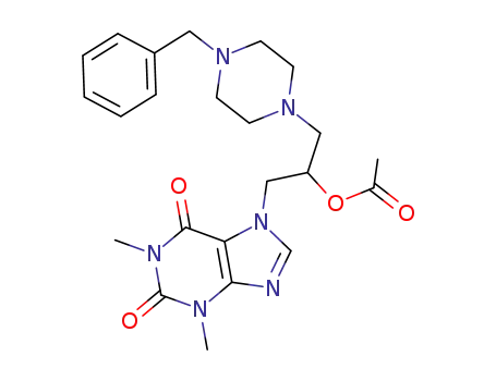 Molecular Structure of 19977-15-2 ([1-(4-benzylpiperazin-1-yl)-3-(1,3-dimethyl-2,6-dioxo-purin-7-yl)propa n-2-yl] acetate)