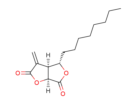 Molecular Structure of 33644-09-6 ((1R,4S,5R)-6-methylidene-4-octyl-3,8-dioxabicyclo[3.3.0]octane-2,7-dione)