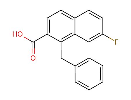 Molecular Structure of 3109-49-7 (1-benzyl-7-fluoronaphthalene-2-carboxylic acid)
