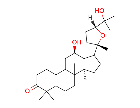 Molecular Structure of 25279-15-6 ((20S,24R)-12β,25-Dihydroxy-20,24-epoxydammarane-3-one)