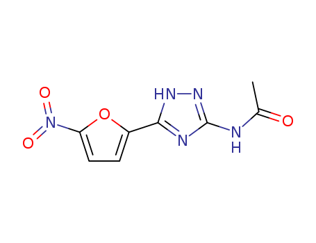 1704-66-1,N-[5-(5-Nitro-2-furanyl)-1H-1,2,4-triazol-3-yl]acetamide,Acetamide,N-[3-(5-nitro-2-furyl)-D2-1,2,4-triazolin-5-ylidene]- (7CI); Acetamide, N-[5-(5-nitro-2-furanyl)-1H-1,2,4-triazol-3-yl]-(9CI); Acetamide, N-[5-(5-nitro-2-furyl)-s-triazol-3-yl]- (8CI)