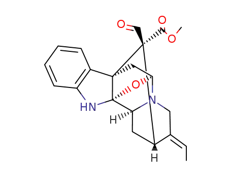 Molecular Structure of 20045-06-1 ((16R)-2α,5α-Epoxy-16-formyl-1,2-dihydroakuammilan-17-oic acid methyl ester)