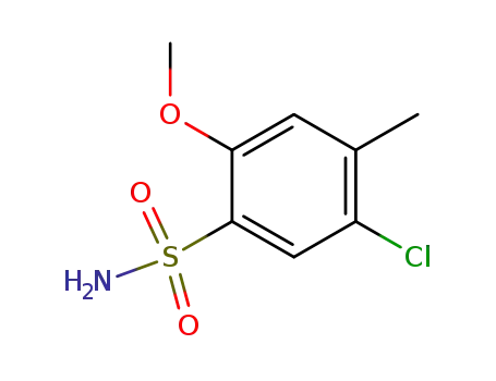 Molecular Structure of 199590-75-5 (5-CHLORO-2-METHOXY-4-METHYLBENZENESULFONAMIDE)