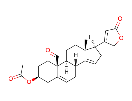 Molecular Structure of 17305-09-8 (3-(acetyloxy)-19-oxocarda-5,14,20(22)-trienolide)