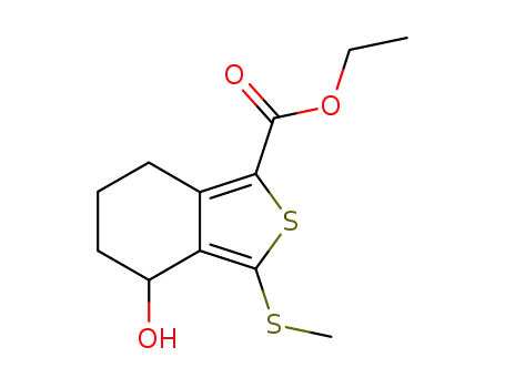 Molecular Structure of 172516-36-8 (ETHYL 4-HYDROXY-3-(METHYLTHIO)-4,5,6,7-TETRAHYDROBENZO[C]THIOPHENE-1-CARBOXYLATE)