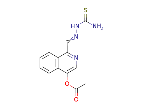 Molecular Structure of 171880-39-0 (1-[(E)-(2-carbamothioylhydrazinylidene)methyl]-4-methylisoquinolin-5-yl acetate)