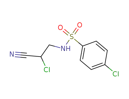 Molecular Structure of 17260-63-8 (4-CHLORO-N-(2-CHLORO-2-CYANO-ETHYL)-BENZENESULFONAMIDE)