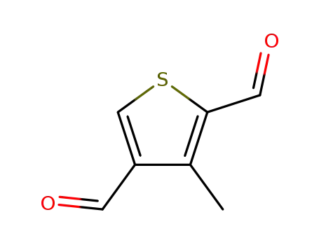 Molecular Structure of 174148-87-9 (2,4-Thiophenedicarboxaldehyde, 3-methyl- (9CI))