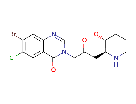55837-20-2,Halofuginone,4(3H)-Quinazolinone,7-bromo-6-chloro-3-[3-(3-hydroxy-2-piperidinyl)-2-oxopropyl]-, trans-;Tempostatin;