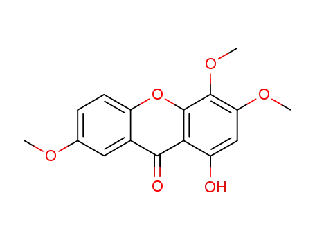 Molecular Structure of 20848-59-3 (1-Hydroxy-3,4,5-trimethoxyxanthone)