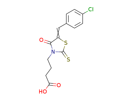 17385-93-2,4-[5-(4-CHLORO-BENZYLIDENE)-4-OXO-2-THIOXO-THIAZOLIDIN-3-YL]-BUTYRIC ACID,3-Thiazolidinebutyricacid, 5-(p-chlorobenzylidene)-4-oxo-2-thioxo- (8CI)