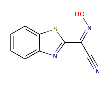 Molecular Structure of 173540-07-3 (2-Benzothiazoleacetonitrile,-(hydroxyimino)-,(Z)-(9CI))