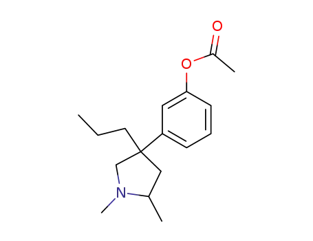 Molecular Structure of 2093-31-4 (3-(1,5-dimethyl-3-propylpyrrolidin-3-yl)phenyl acetate)
