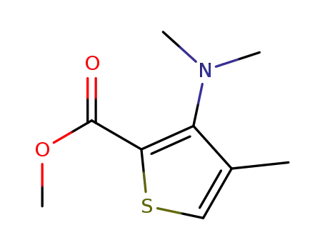 Molecular Structure of 175137-10-7 (Methyl 3-dimethylamino-4-methylthiophene-2-carboxylate, 97%)