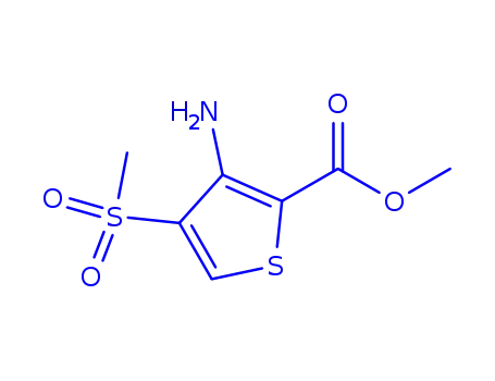 Molecular Structure of 175201-73-7 (METHYL 3-AMINO-4-(METHYLSULFONYL)THIOPHENE-2-CARBOXYLATE)