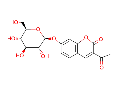 Molecular Structure of 20943-16-2 (3-ACETYL-7-[BETA-D-GLUCOPYRANOSYLOXY]-COUMARIN)