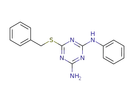 Molecular Structure of 20931-81-1 (6-(benzylsulfanyl)-N-phenyl-1,3,5-triazine-2,4-diamine)