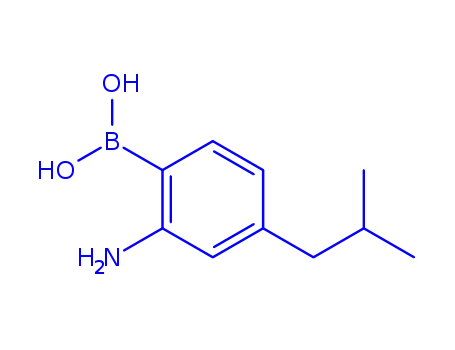 Molecular Structure of 153624-54-5 (2-AMINO-4-(2-METHYLPROPYL)PHENYL BORONIC ACID)