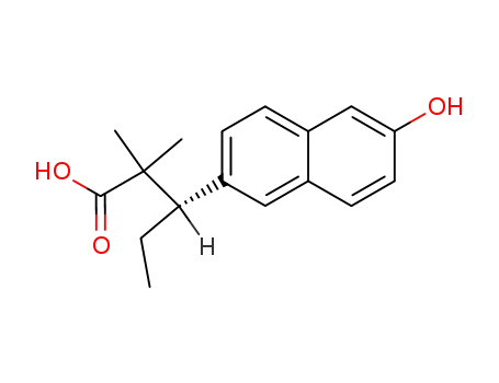 Molecular Structure of 17660-00-3 (3-(6-hydroxynaphthalen-2-yl)-2,2-dimethylpentanoic acid)