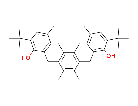 Molecular Structure of 15459-04-8 (ALPHA2,ALPHA'2-(2,3,5,6-TETRAMETHYL-1,4-PHENYLENE)BIS(6-TERT-BUTYL-2,4-XYLENOL))