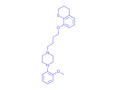 Molecular Structure of 153804-24-1 (1-[4-(3,4-dihydro-2H-thiochromen-8-yloxy)butyl]-4-(2-methoxyphenyl)piperazine)