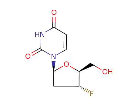Molecular Structure of 178374-44-2 (2',3'-Dideoxy-3'-fluoro-a-D-uridine)