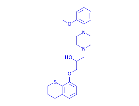Molecular Structure of 153804-23-0 (1-(3,4-dihydro-2H-thiochromen-8-yloxy)-3-[4-(2-methoxyphenyl)piperazin-1-yl]propan-2-ol)