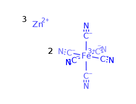 15320-55-5,iron(3+) zinc cyanide (2:3:12),Ferrate(3-),hexacyano-, zinc (2:3) (8CI); Ferrate(3-), hexakis(cyano-C)-, zinc (2:3),(OC-6-11)-; Zinc ferricyanide (6CI); Zinc hexacyanoferrate(III) (7CI); Trizincbis(hexacyanoferrate); Trizinc bis[hexacyanoferrate(3-)]; Zinc hexacyanoferrate(Zn3(Fe(CN)6)2); Zinc hexacyanoferrate(3-) (3:2)